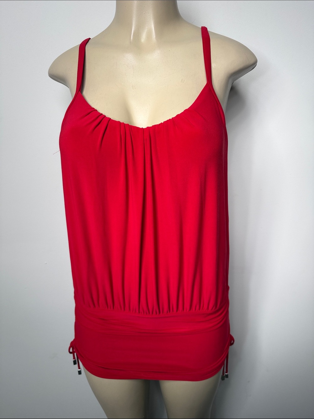 Magicsuit Red One-Piece Tankini with Gathered Bodice